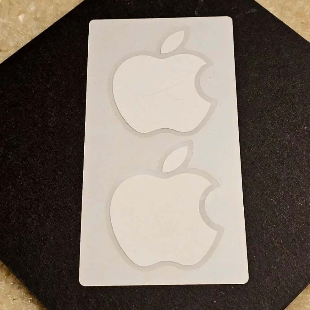 Apple Logo Genuine Authentic OEM iPhone iMac iPad Sticker Lot of 2